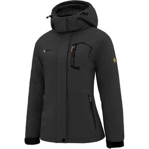 Women's Iron Grey Ski Snow Hooded Jacket Coat Snowboard Waterproof Winter Warm